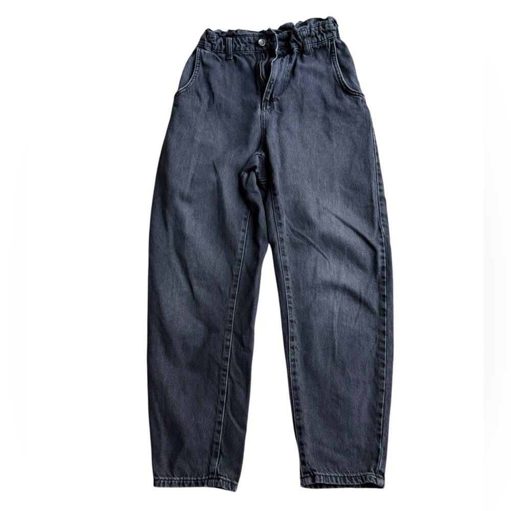 Zara Collection Black Denim Button Detail